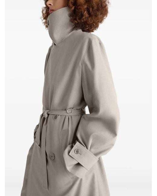 Lemaire Gray Double-Breasted Belted Trench Coat