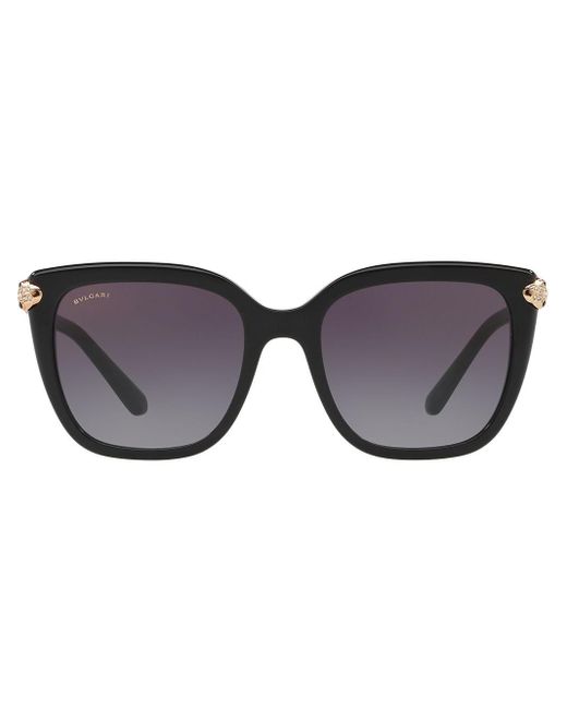Oversized square frame sunglasses BVLGARI en coloris Black