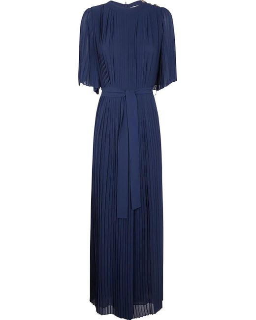 Twinset Blue Pleated Jumpsuit