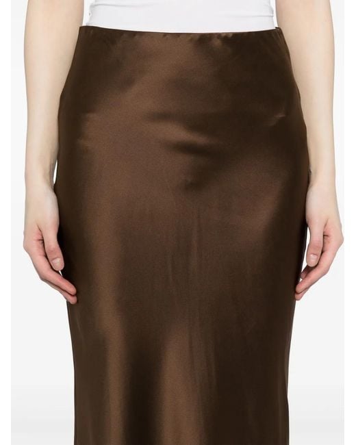 FRAME Brown Silk Skirt