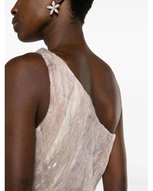 Ralph Lauren Purple Bristowe One-Shoulder Asymmetric Dress