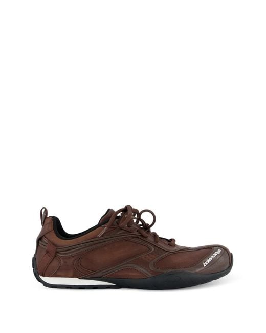 Balenciaga Brown Radar Logo-Print Panelled Sneakers for men