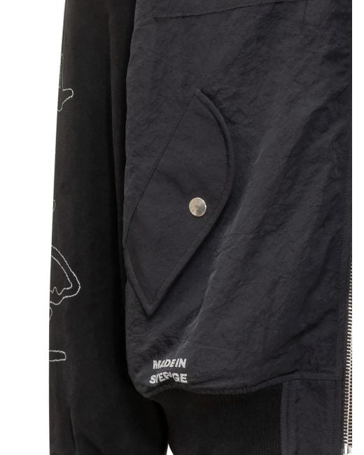 44 Label Group Logo-motif Bomber Jacket Black