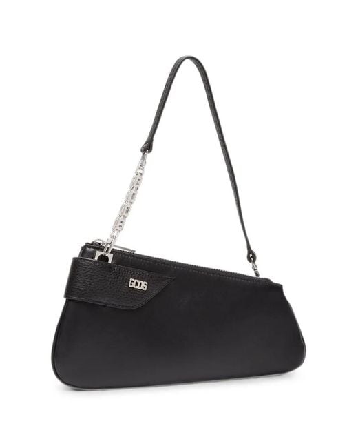 Gcds Black Small Comma Notte Asymmetric Shoulder Bag