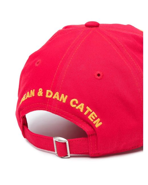 DSquared² Pink Logo Patch Baseball Hat for men