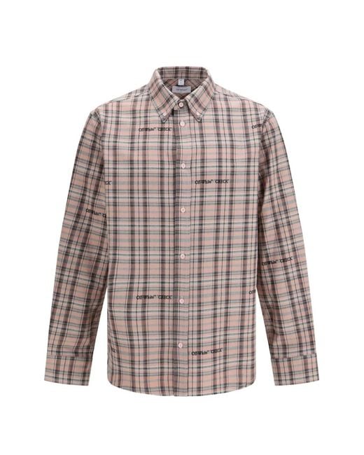 Off-White c/o Virgil Abloh Natural Checked Flannel Shirt for men