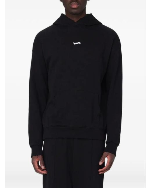 DISCLAIMER Blue Logo-Print Pouch-Pocket Hoodie for men