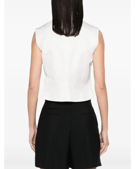 McQueen White Twill Tailored Vest