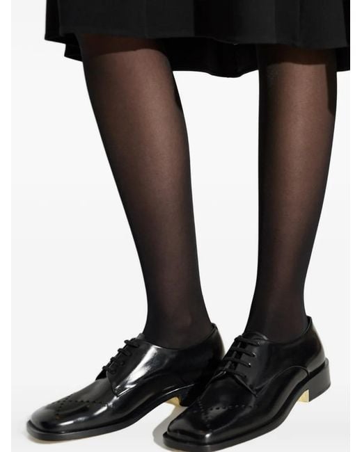 Jil Sander Black Perforated Leather Derby Shoes