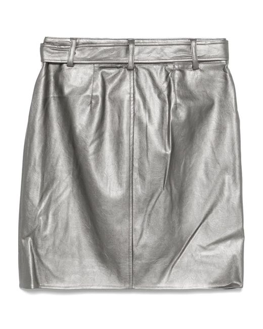 DKNY Gray Belted Mini Skirt