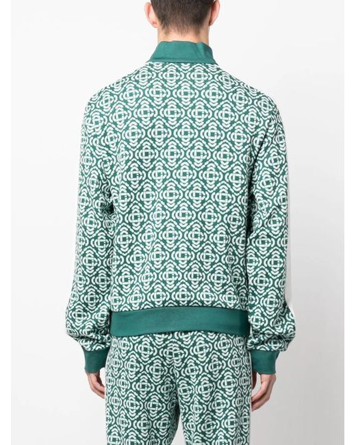 Casablanca Green Monogram-Jacquard Track Jacket for men