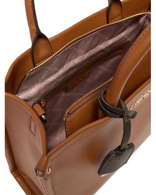 Liu Jo Brown Medium Logo-Plaque Tote Bag