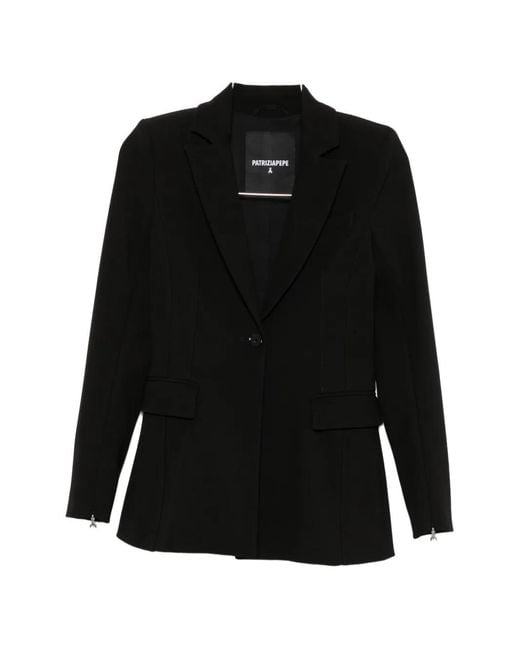Patrizia Pepe Black Slim-Fit Stretch Blazer