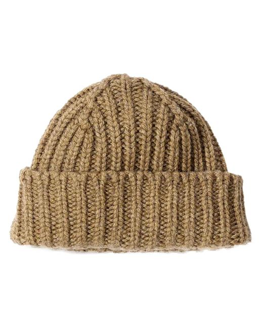 Margaret Howell Natural Chunky-Ribbed Wool Beanie Hat