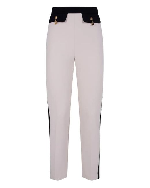 Elisabetta Franchi White Slim Cropped Trousers