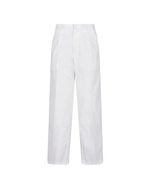 Auralee Straight Plooibroek in het White voor heren