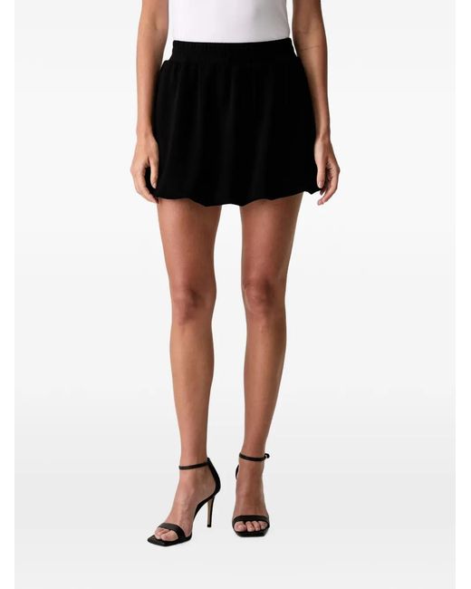 ARMANI EXCHANGE Black Elasticated Logo-Embroidered Mini Skirt