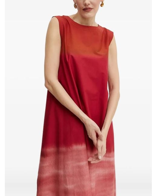Liviana Conti Red Ombre Tie-Dye Dress