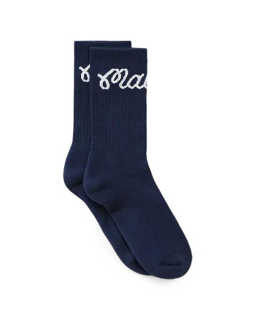 Malbon Golf Blue Bon Script Socks for men