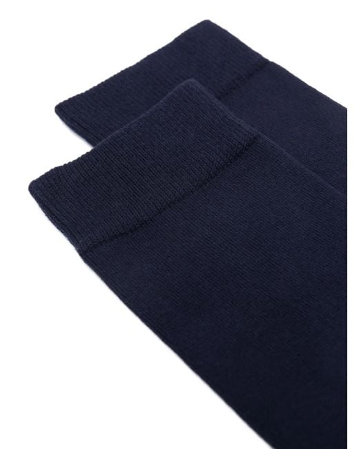 Sunspel Blue Logo-Print Socks for men
