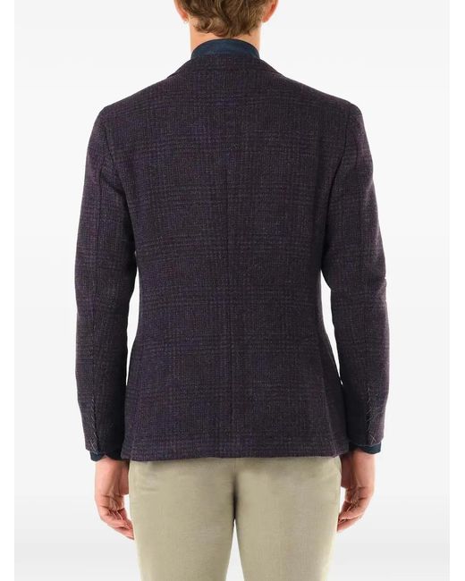 Al Duca D'aosta Blue Check-Pattern Blazer for men