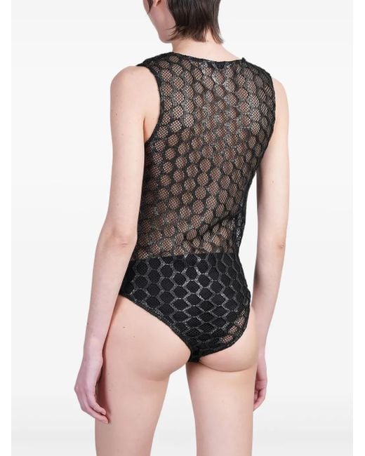 IRO メッシュパネル ボディスーツ Black