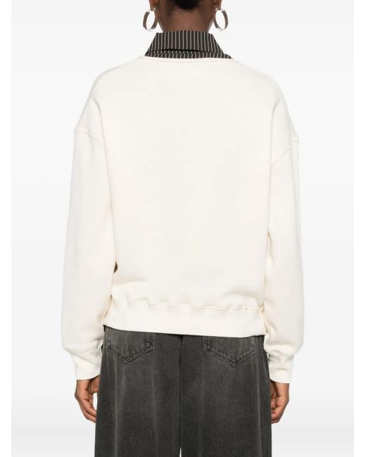 6397 White Crew-Neck Sweatshirt