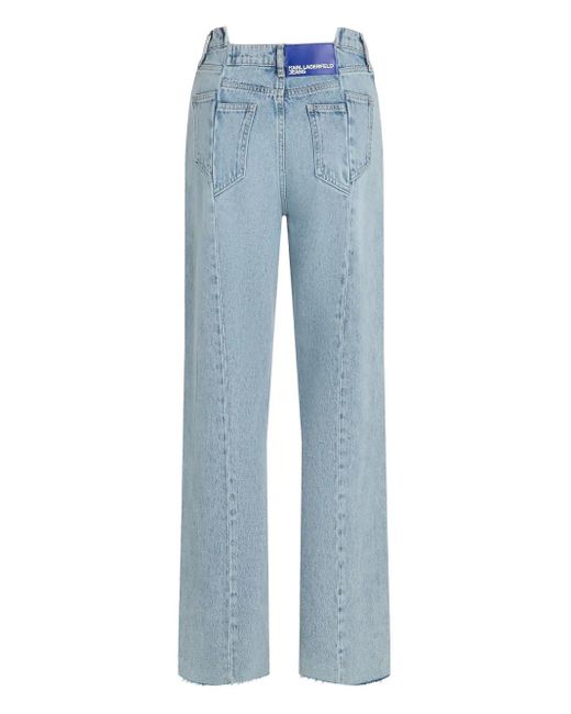 Karl Lagerfeld Blue Seamed Relaxed Jeans