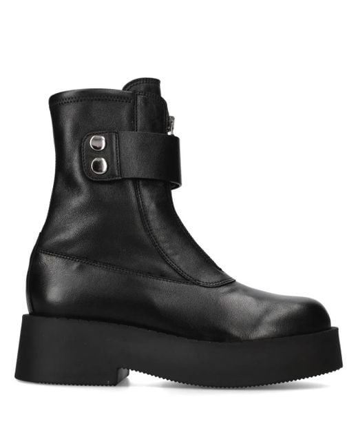 Premiata Black Leather Ankle Boots