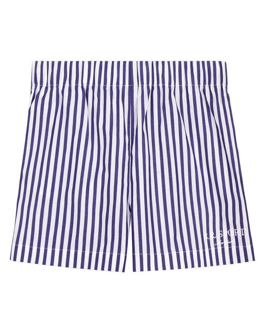 Sporty & Rich Blue Sport Striped Shorts