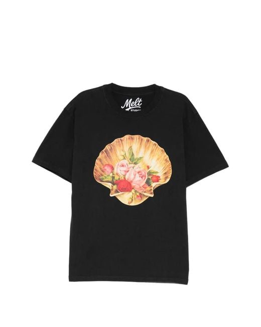 Melt Black Crew-Neck Short-Sleeve T-Shirt for men