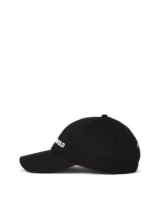 Karl Lagerfeld Black Cap With Embroidered Logo