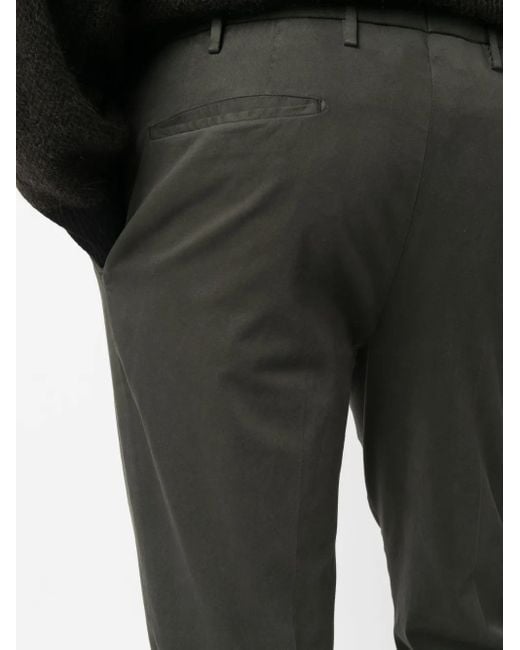 Incotex Gray Low-Rise Straight-Leg Trousers for men