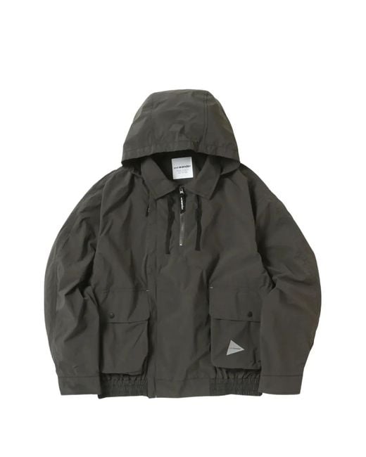 And Wander Black 45 Water Repellent Light Jacket for men