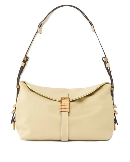 Pinko Natural Saddle Bag Small Leather Shoulder Bag