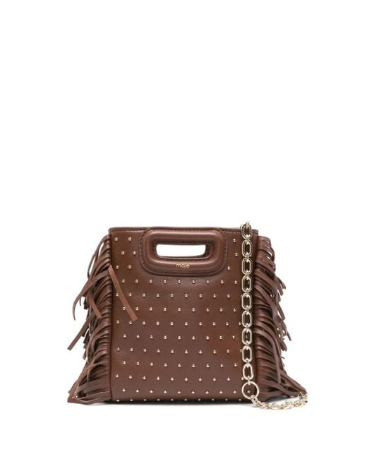 Borsa M Mini Con Borchie di Maje in Brown