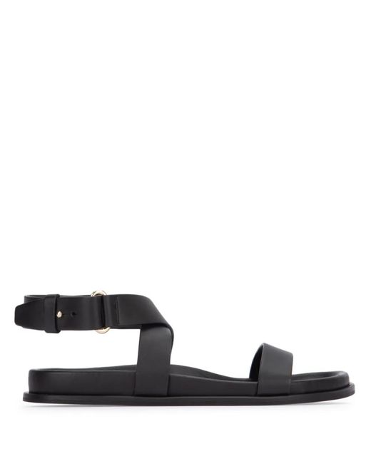 Totême Black Chunky Leather Sandals For