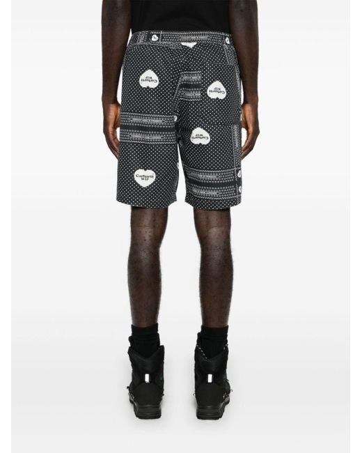 Carhartt Black Heart Bandana Cotton Shorts for men