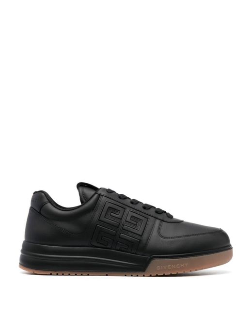 Givenchy 4G Logo Geprägte Low Top Leder Sneakers in Black für Herren