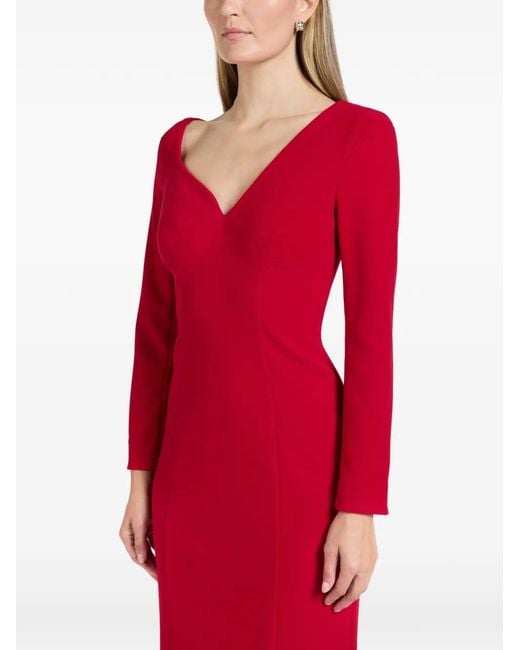 Florence & Fortitude Red V-Neck Long-Sleeve Dress