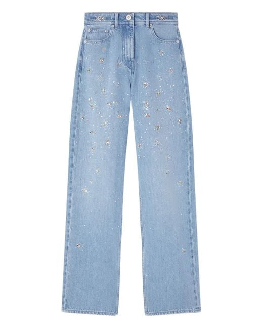Versace Verfraaide High-Waist Jeans in het Blue