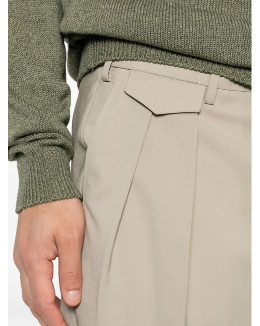 Briglia 1949 White Bedfords Pleated Coin-Pocket Shorts for men