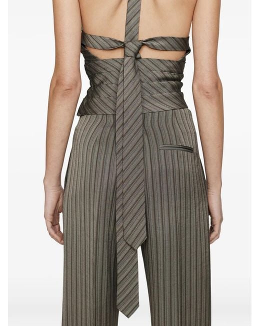 Christopher Esber Gray Reyer Tailored Tie Striped Top
