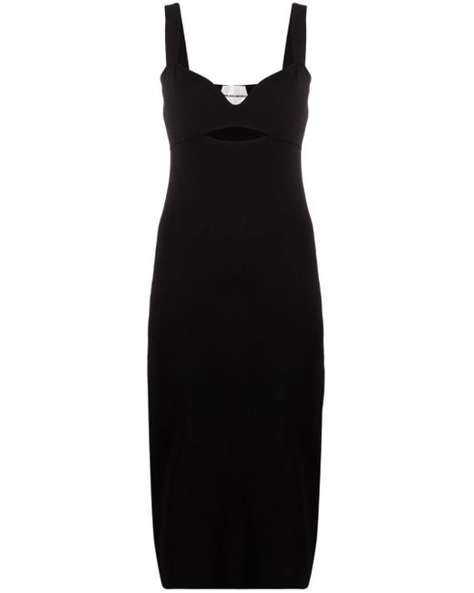 Roland Mouret Cut-out Knitted Midi Dress in Black | Lyst