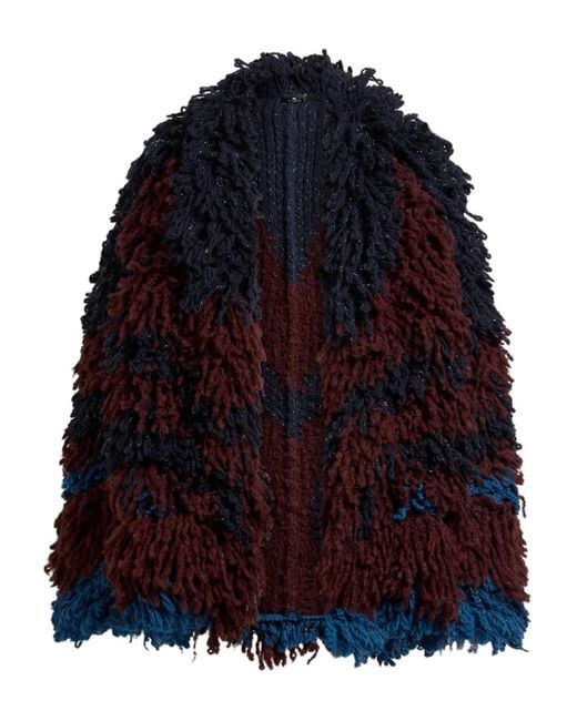 Etro Blue Wool- And Alpaca-Blend Fur-Stitch Jacket