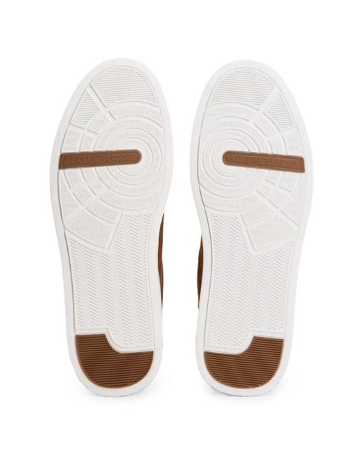 Tommy Hilfiger Brown Suede Lace-Up Sneakers for men