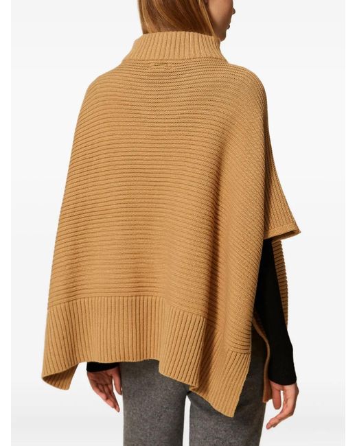 Twinset Natural Zip-Up Knitted Cape