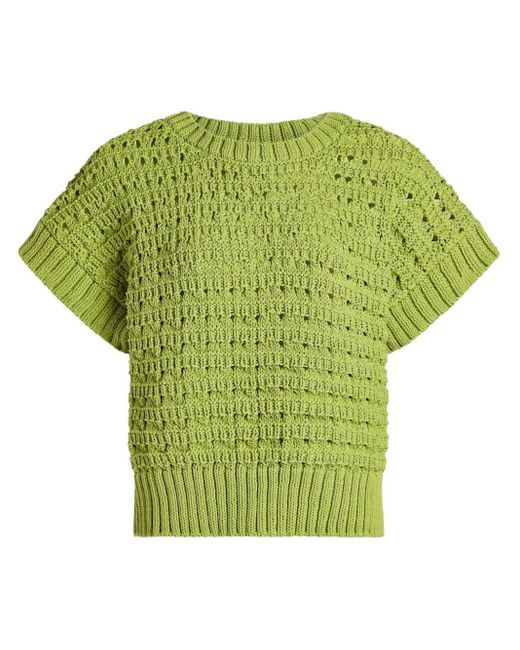 Varley Green Fillmore Cotton Knitted Top