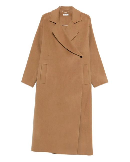 Soft Goat Brown Wool-Cashmere Single-Breasted Coat