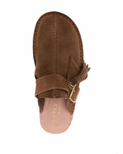 Clarks Brown Slip-On Suede Mules